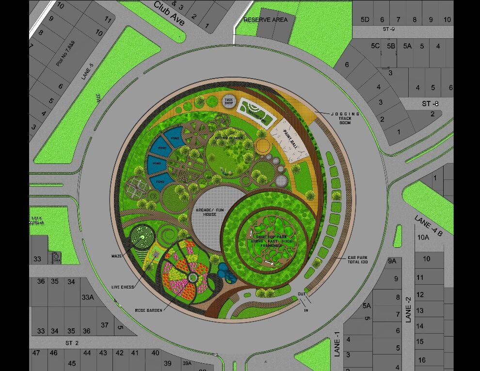 Roundabout design, DHA-II, Islamabad