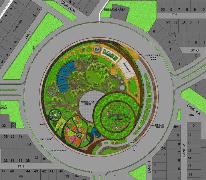 Roundabout & Landscaping, DHA-II
